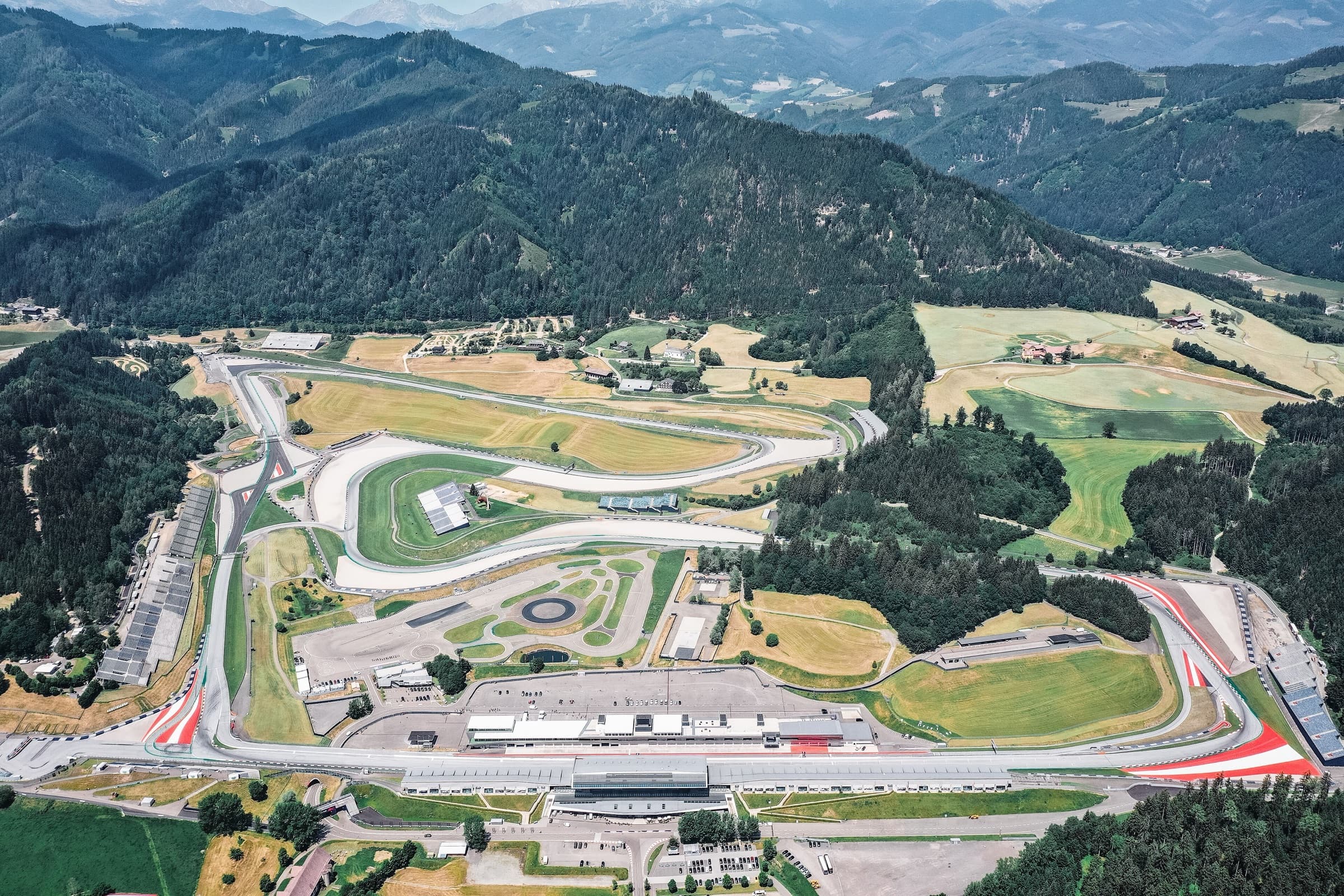 Aerial view of the Red Bull Ring in Spielberg